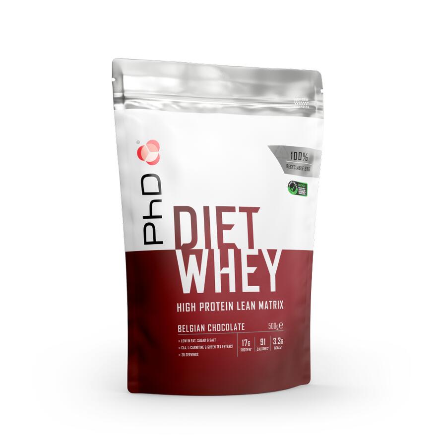 PhD Nutrition | Diet Whey Powder | Belgian Chocolate Flavour | 500g 1/5