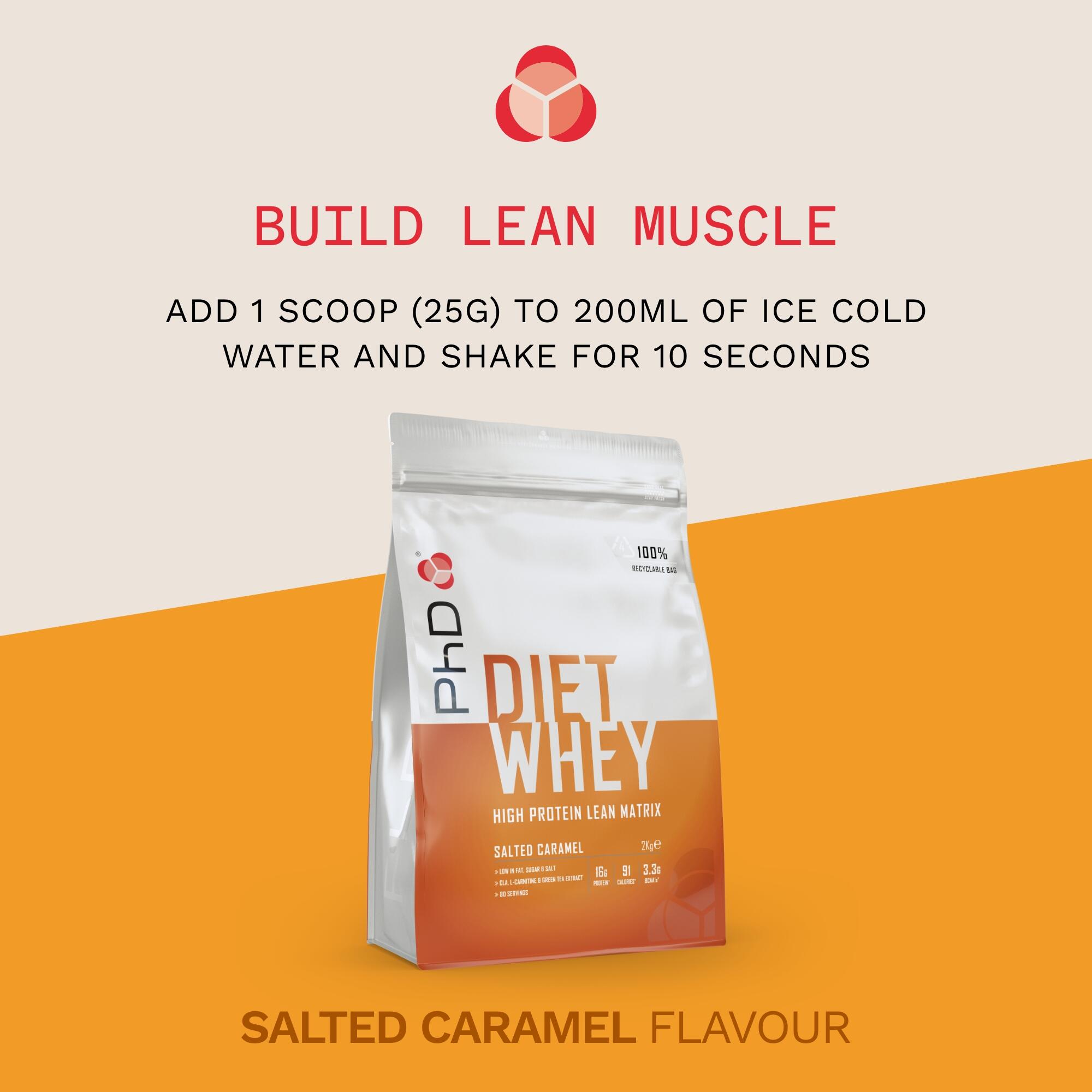 PhD Nutrition | Diet Whey Powder | Salted Caramel Flavour | 2kg 3/5