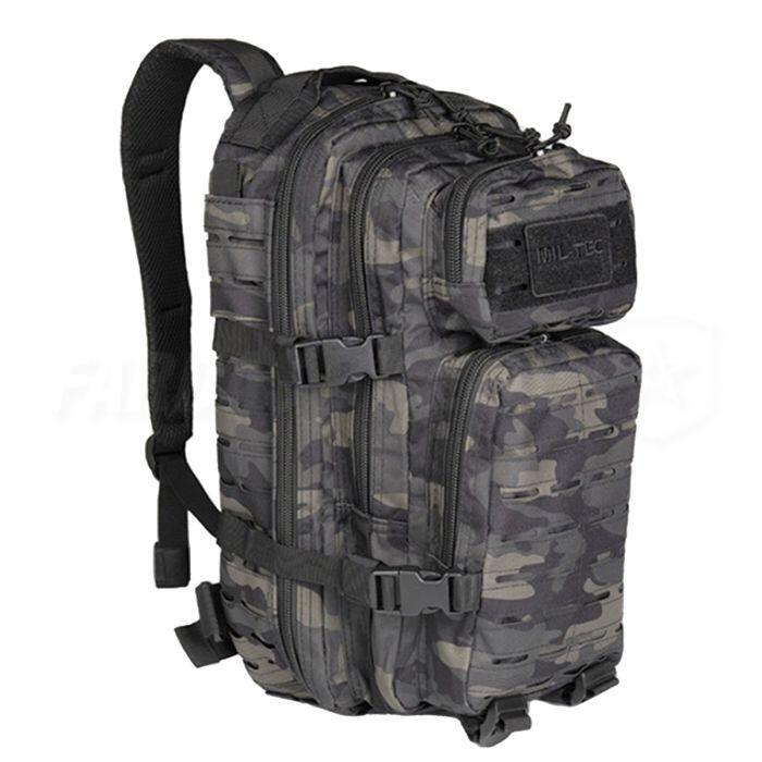 MOCHILA TÁTICA MILITAR MIL-TEC CORTE LASER DARK CAMO 20L