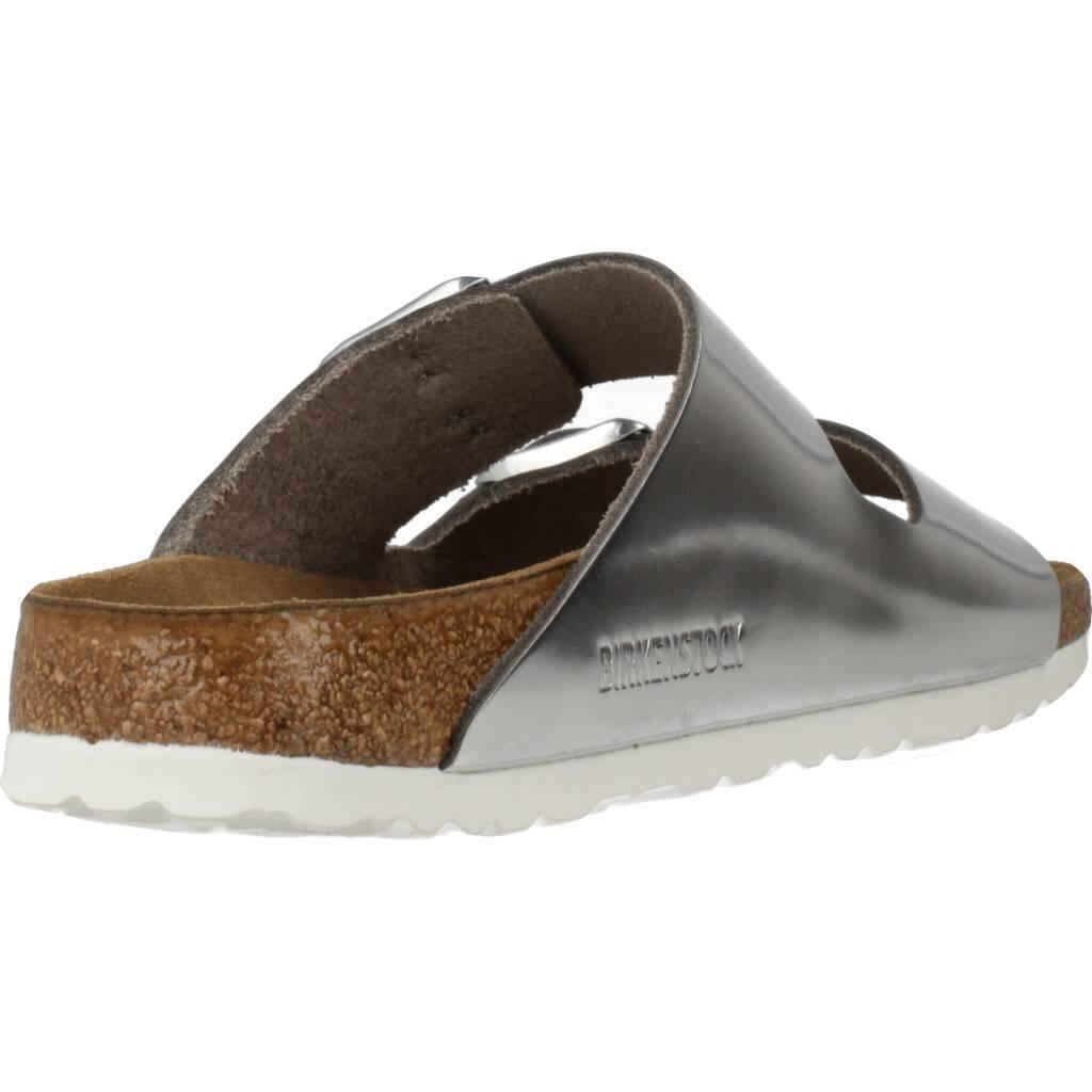Sandálias Femininas Birkenstock Arizona Nl Sfb Prata 3/7