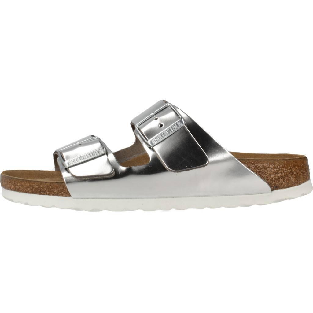 Sandálias Femininas Birkenstock Arizona Nl Sfb Prata 2/7