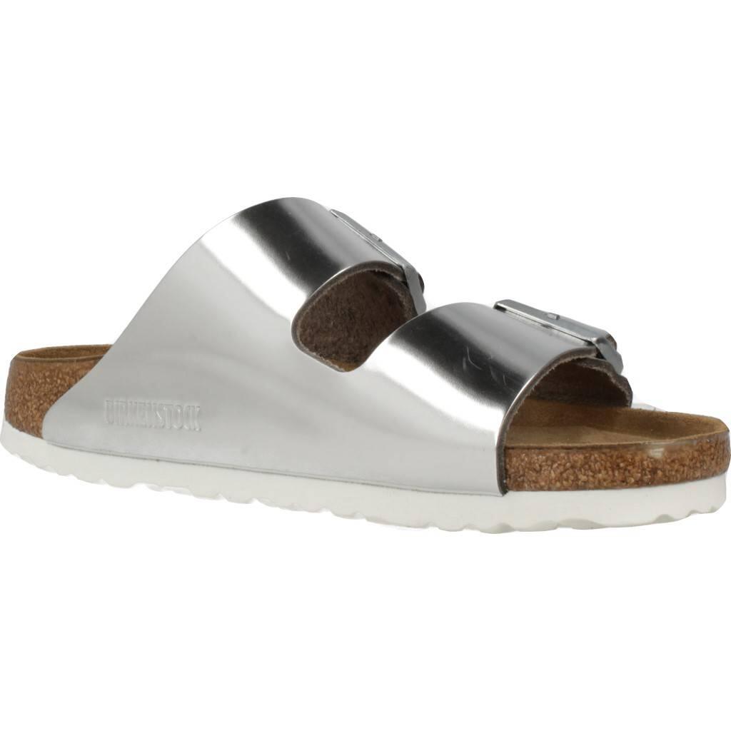 Sandálias Femininas Birkenstock Arizona Nl Sfb Prata 5/7