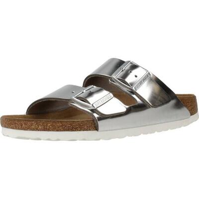 Birkenstock casual schoenen birkenstock arizona sfb metallic zilver