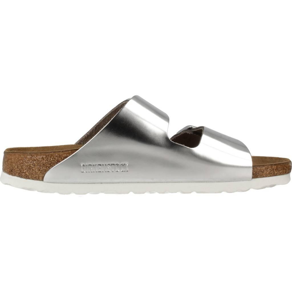 Sandálias Femininas Birkenstock Arizona Nl Sfb Prata 4/7