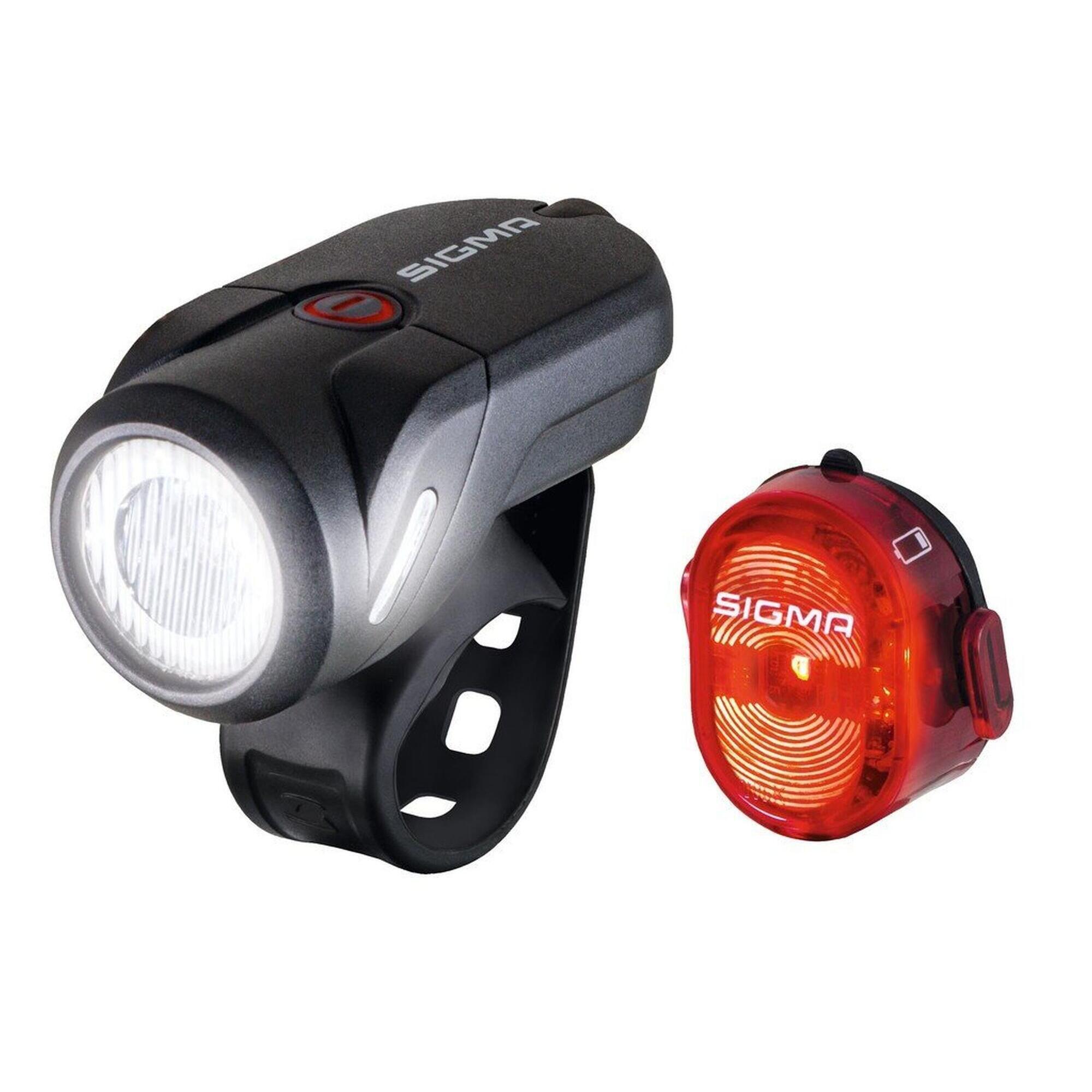 Kit de iluminação dianteira e traseira para bicicletas - Aura 35 USB / Nugget II