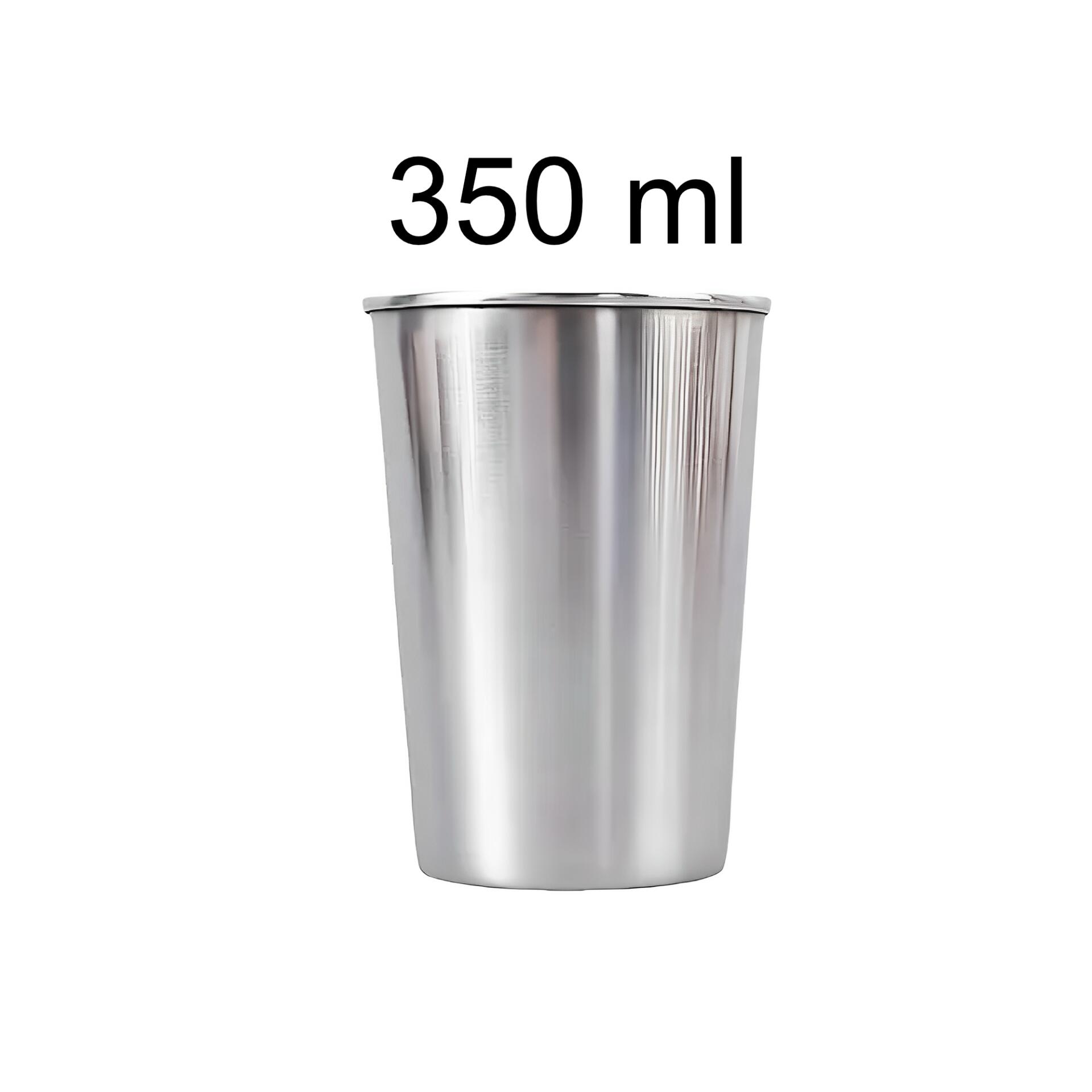 Camping-Essbesteck & tiefer Edelstahl Teller Becher 350 ml Besteck 2/5