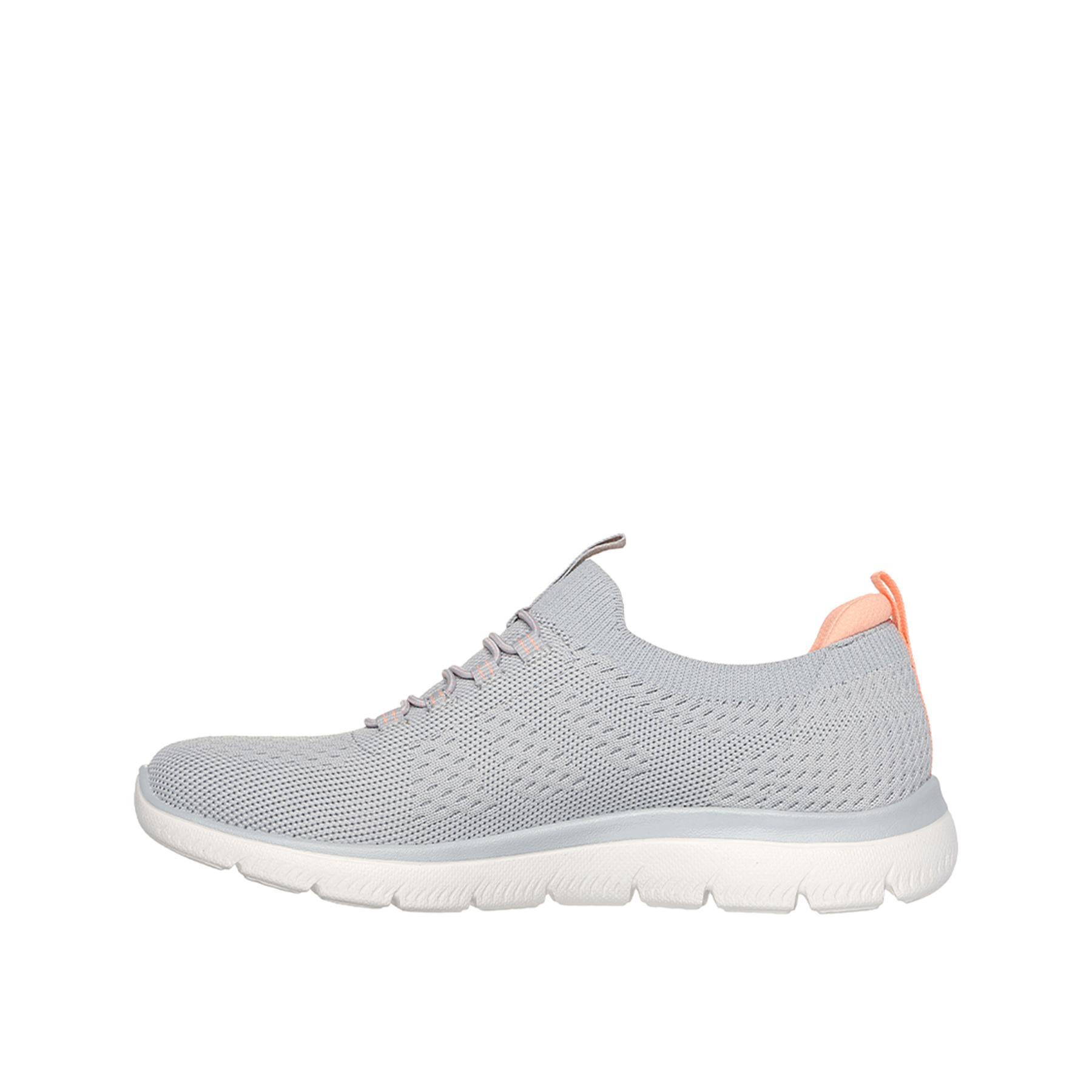 Zapatillas Deportivas Caminar Mujer Skechers 150116_GYMT Grises con Elásticos 3/5