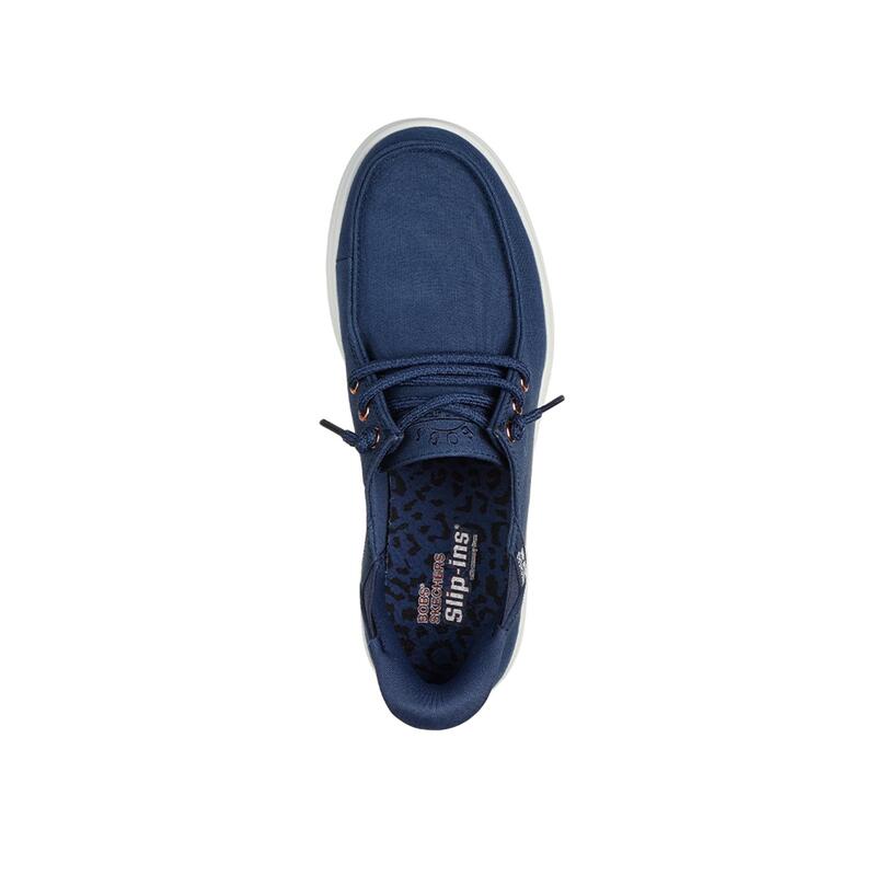 Zapatillas Náuticas Caminar Mujer Skechers 114814_NVY Azul marino con Cordones