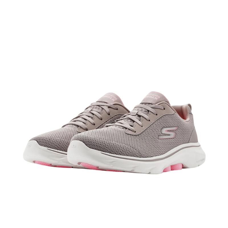 Ténis de caminhada para mulher Skechers 125207_TPPK Taupe com atacadores