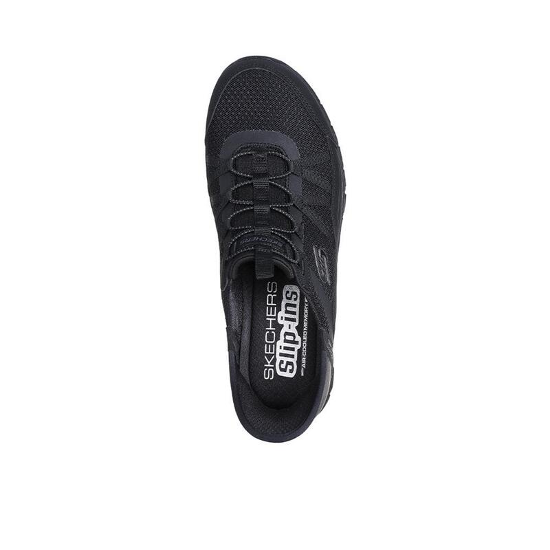 Zapatillas Deportivas Caminar Mujer Skechers 104289_BBK Negras con Elásticos