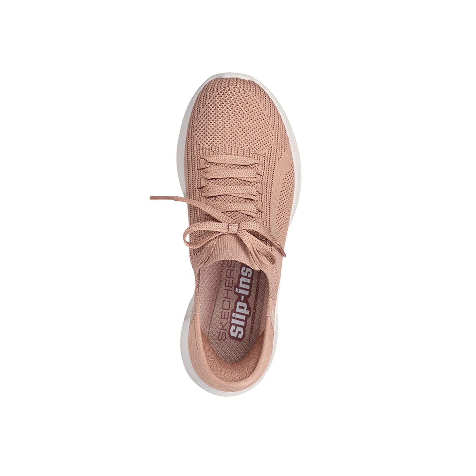 Sapatilhas Esportivas  Femininos Skechers 149710_TAN Rosa sem Atacadores 4/5