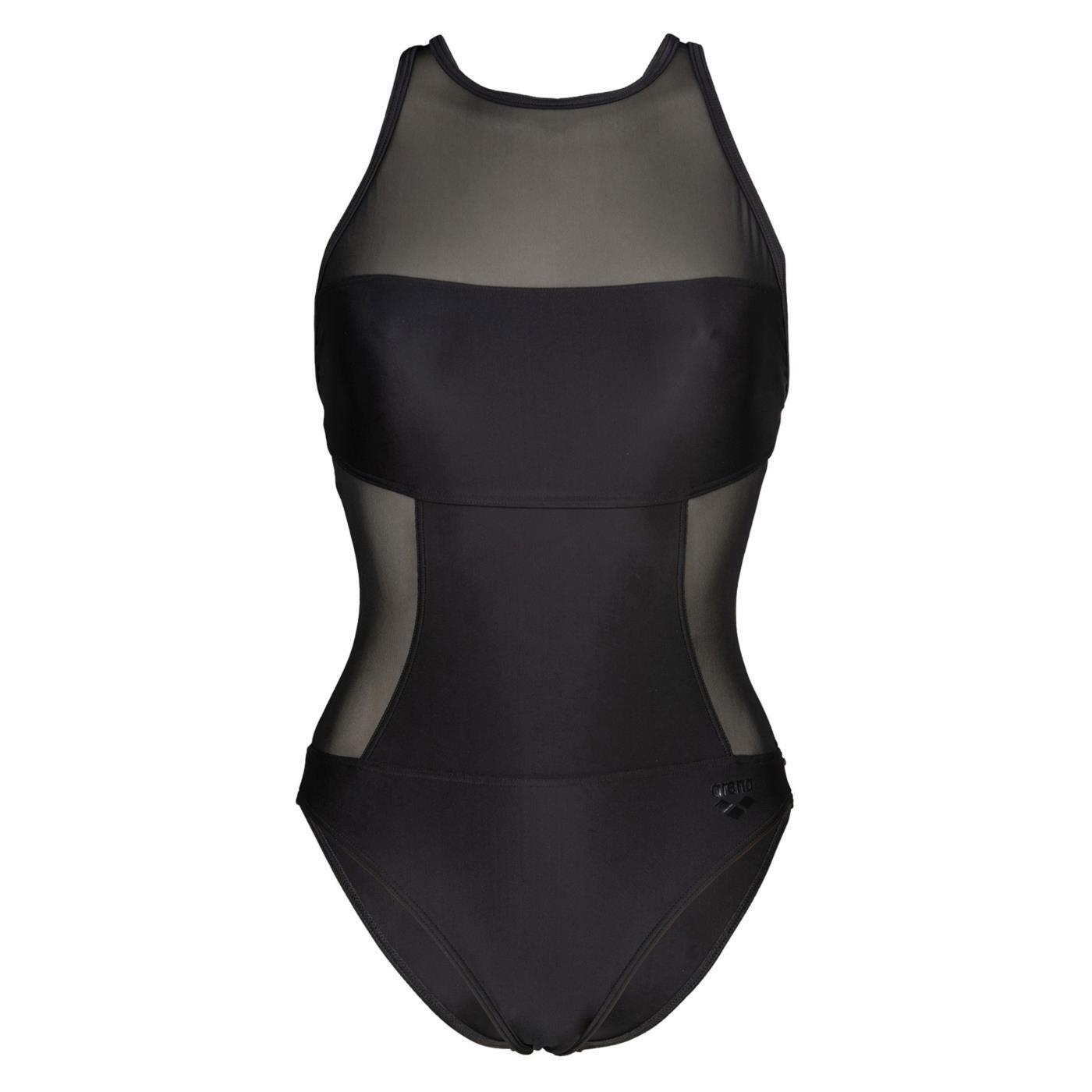Maillot de bain Arena Mesh Panels Dos Swim pro Noir Femme 5/7