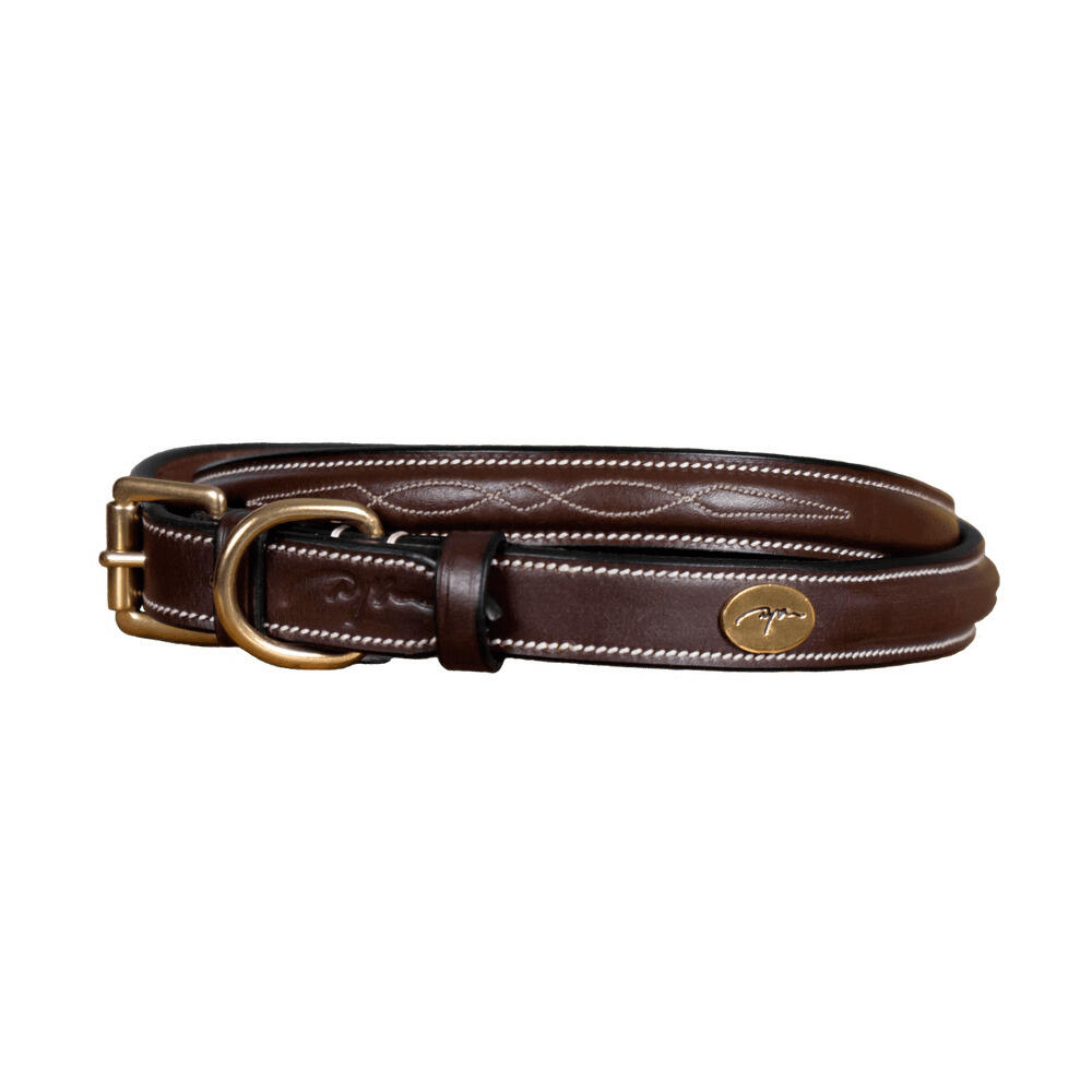 Dog collar with decorative stitching Dy'on
