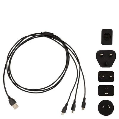 Komplettes Ladegerät mit 2-Port-Micro-USB-Kabel Whis
