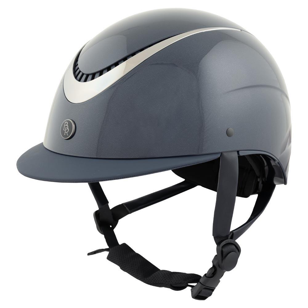Br - Casque D'Équitation Visière Standard Br Equitation Thêta Glossy - Casque - Bleu - 58-60cm - Decathlon