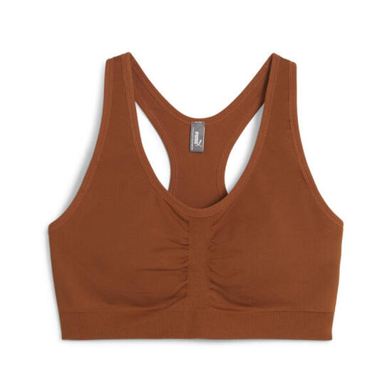 Sostén Puma 4keeps Shapeluxe Seamless Bra Teak, Marrón, Mujer