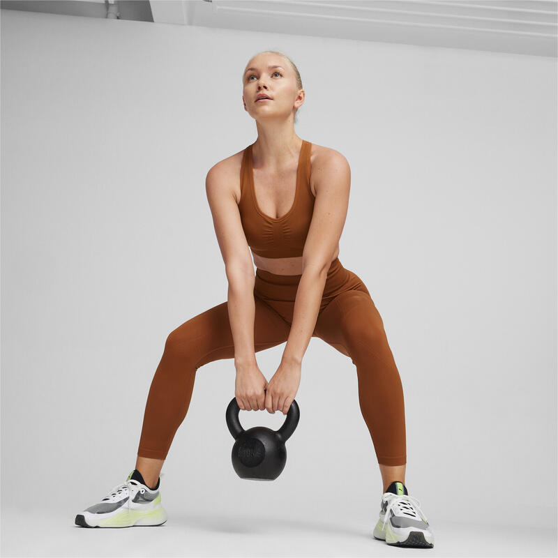 Bustiera femei Puma 4keeps Shapeluxe Seamless Bra Teak, Maro