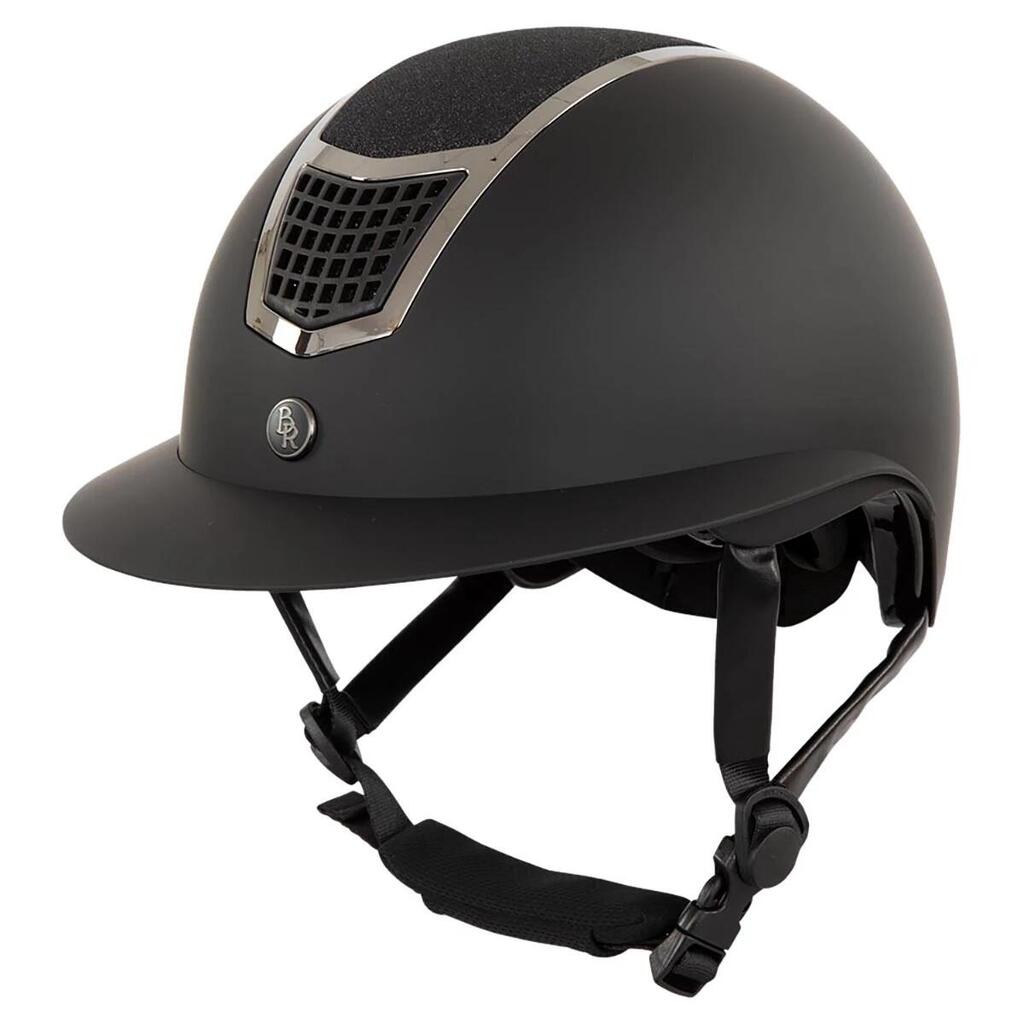 glitter riding helmet with polo visor BR Equitation Lambda Plus