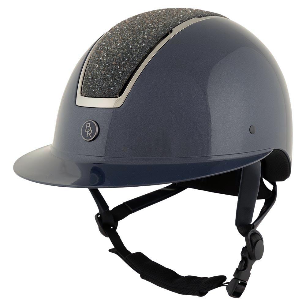 Br - Casque D'Équitation Visière Polo Br Equitation Omega Glamourous Glossy - Casque - Bleu - 55-57cm - Decathlon