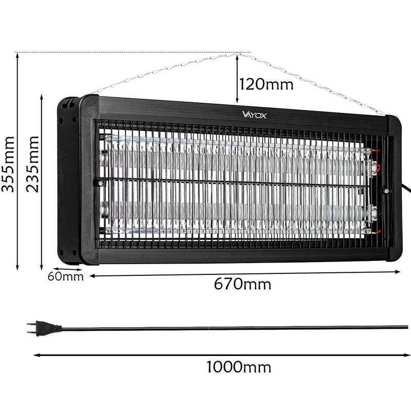 Lampă insecticid UV pentru țânțari și muște VAYOX IKV-40W