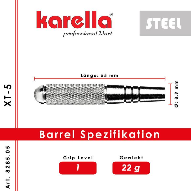 Dardos punta acero Karella XT-5 22 gramos