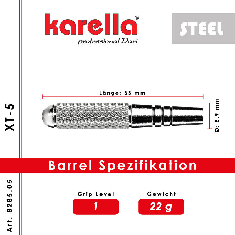 Karella XT-5 Fléchettes à pointe en acier 22 grammes