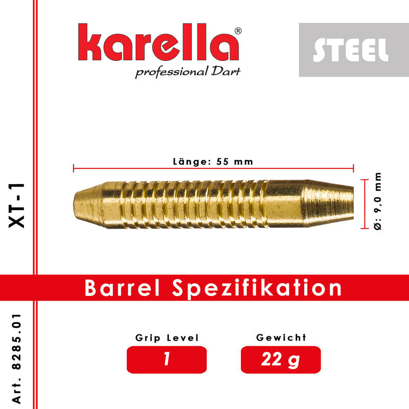 Freccette Karella XT-1 con punta in acciaio 22 grammi