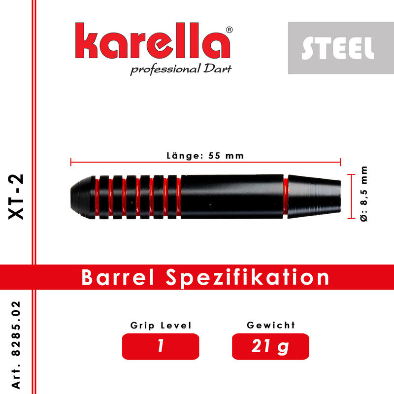 Freccette Karella XT-2 con punta in acciaio 21 grammi