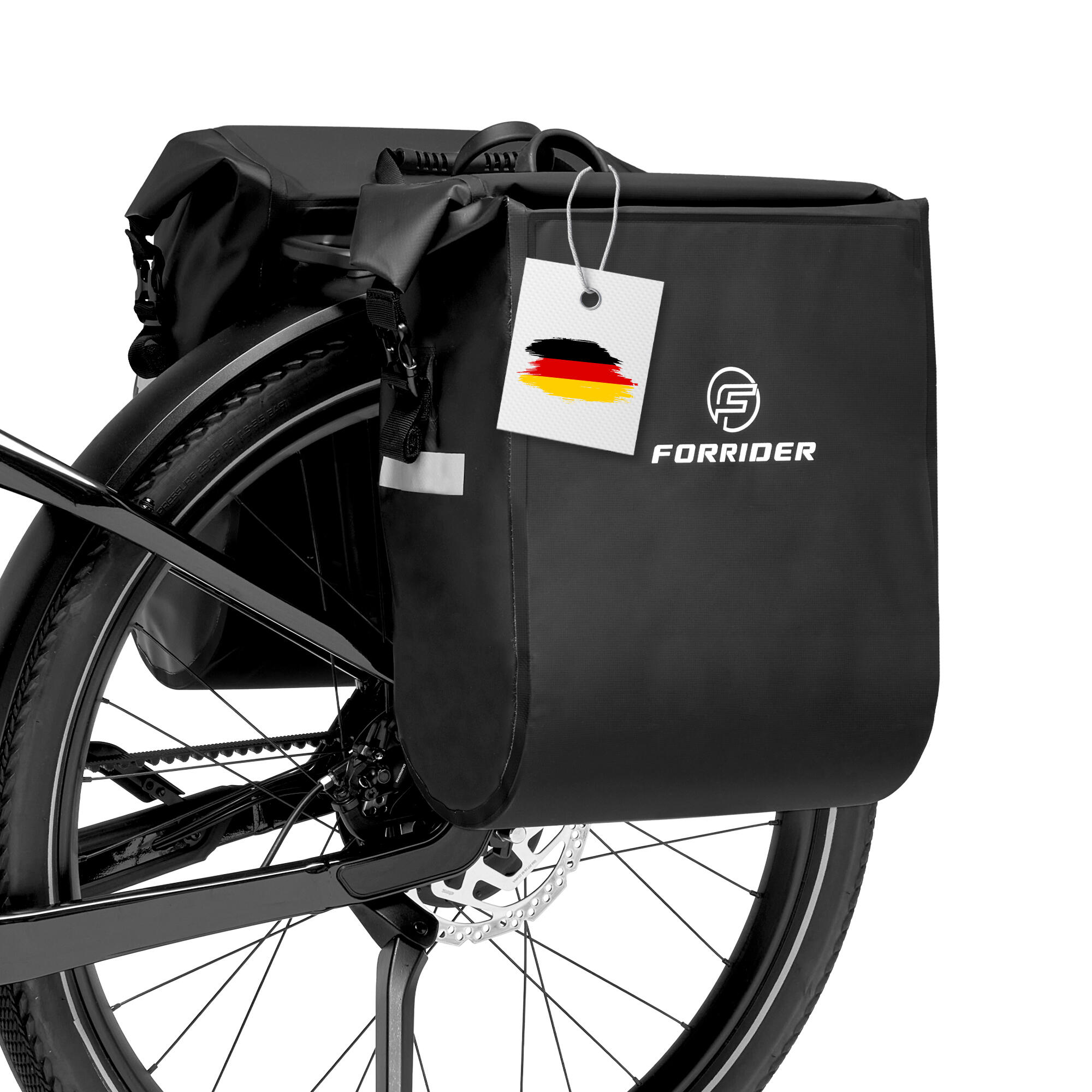 FORRIDER Fahrradtaschen-Set 2x25L-Wasserdichte Gepäckträgertasche mit viel Stauraum