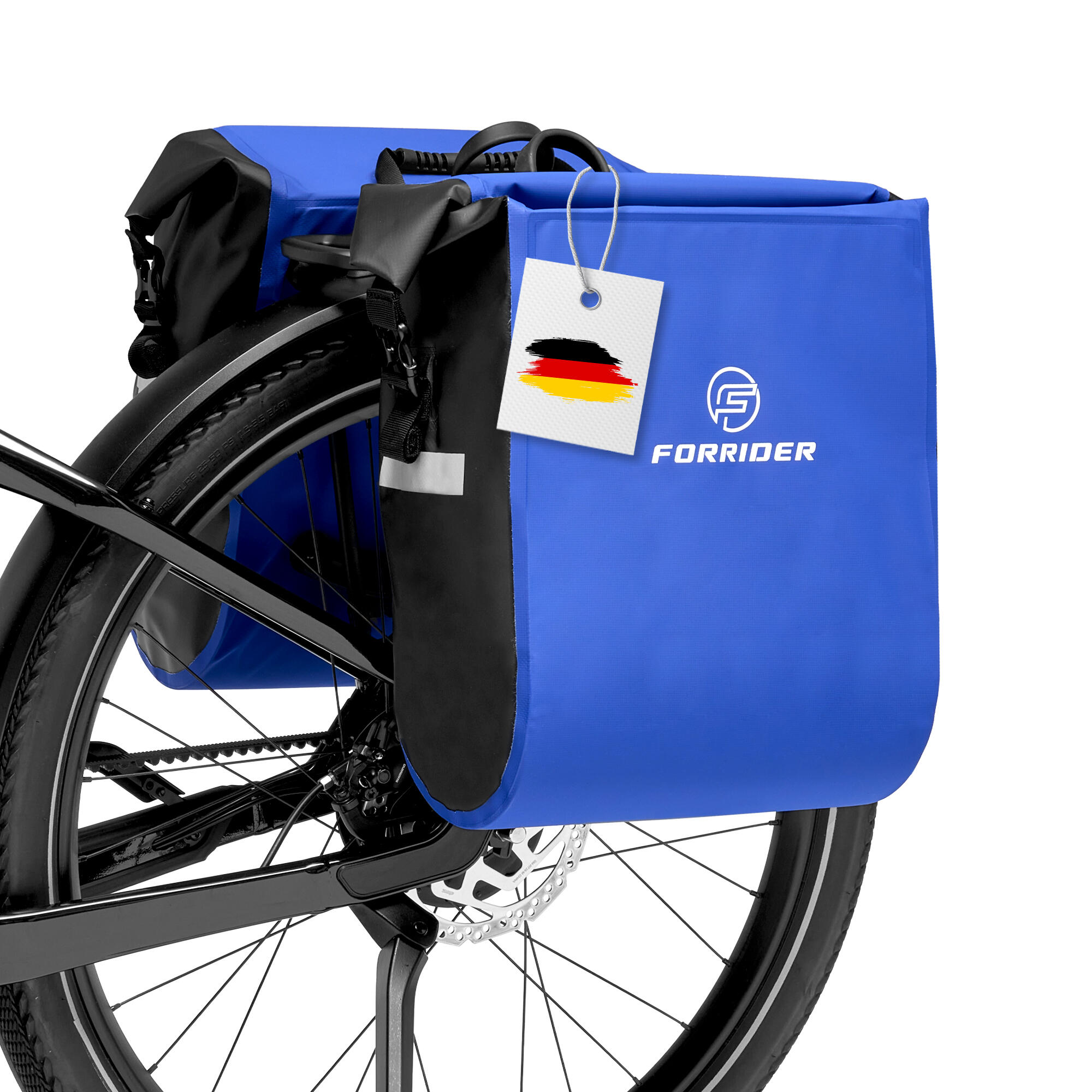 FORRIDER Fahrradtaschen-Set 2x25L-Wasserdichte Gepäckträgertasche mit viel Stauraum