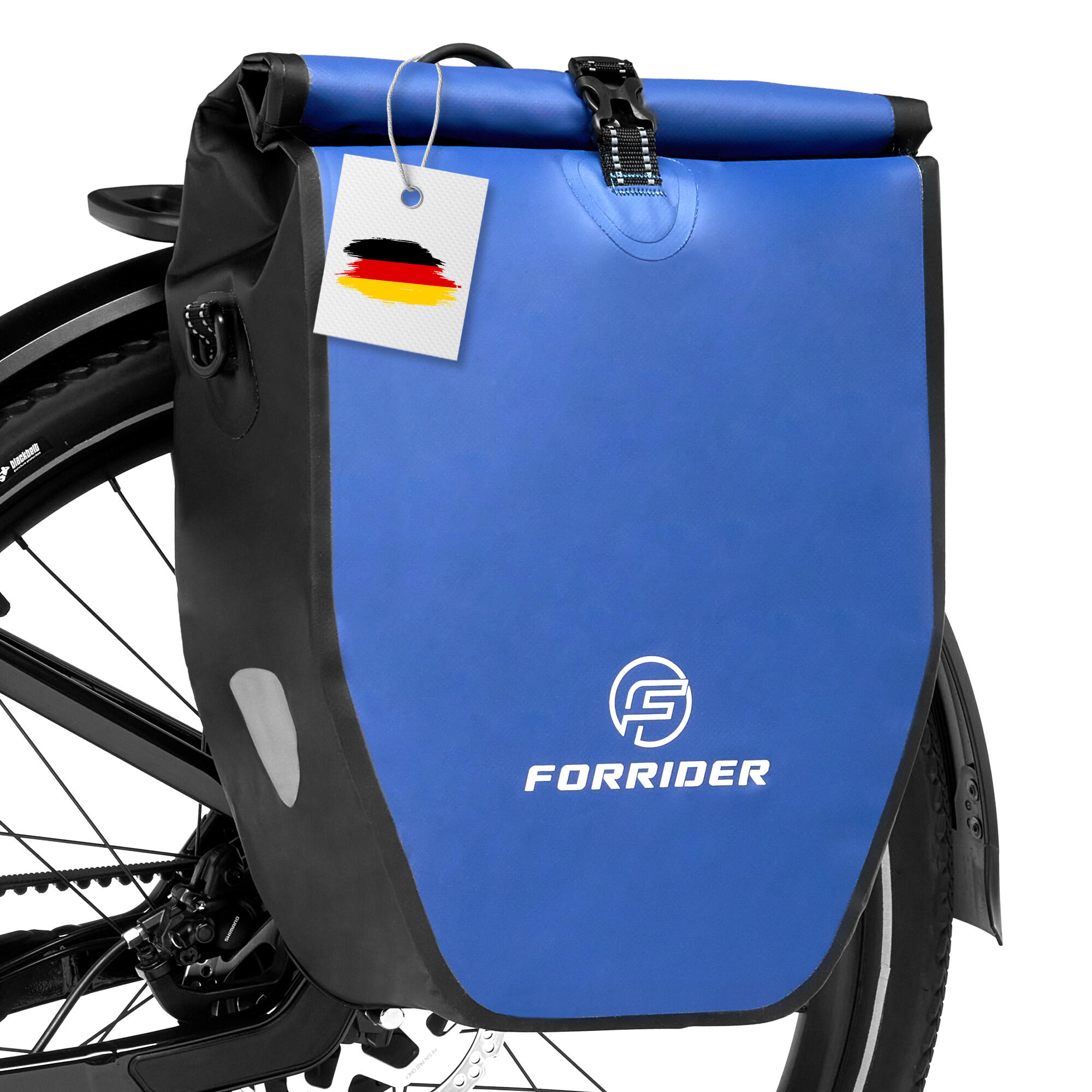 FORRIDER Fahrradtasche Pro 25L-Wasserdichte Gepäckträgertasche mit Schultergurt