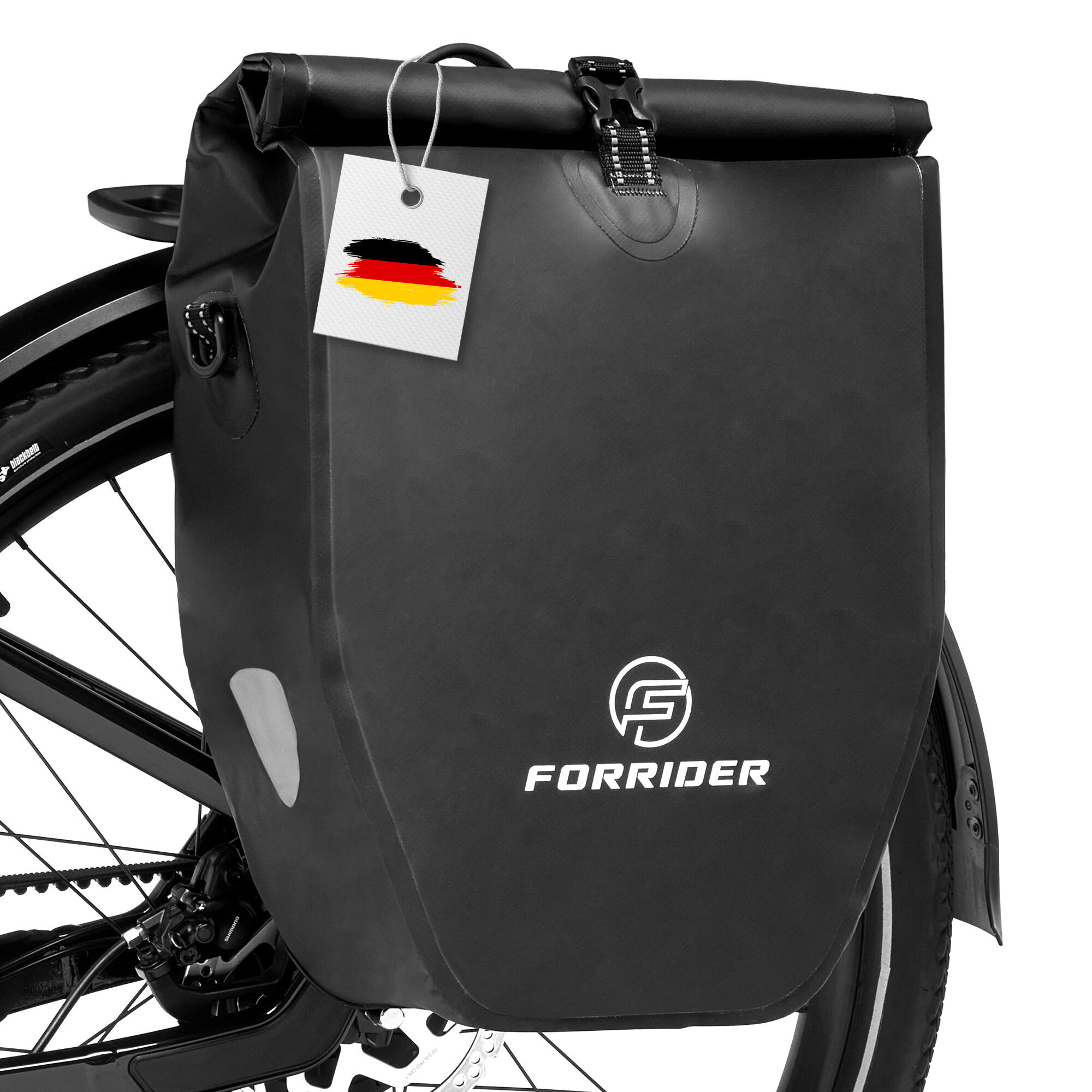 FORRIDER Fahrradtasche Pro 25L-Wasserdichte Gepäckträgertasche mit Schultergurt