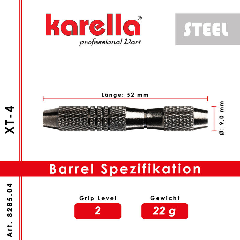 Freccette Karella XT-4 con punta in acciaio 22 grammi