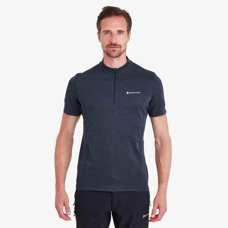 Dart Zip T Shirt Dark Men's Breathable T-shirt - Blue
