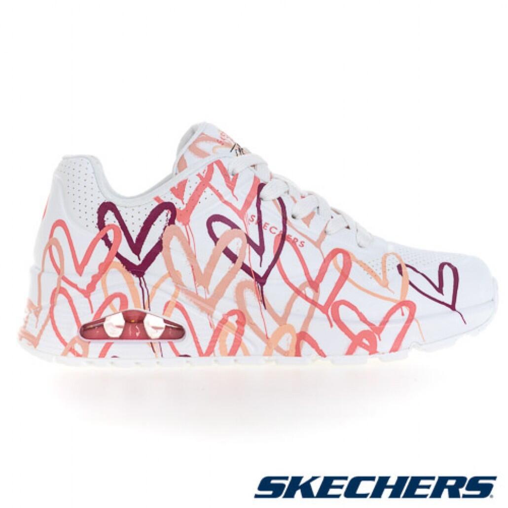 Baskets FEMME Skechers Uno Spread Love BLANC Estampada 3/5
