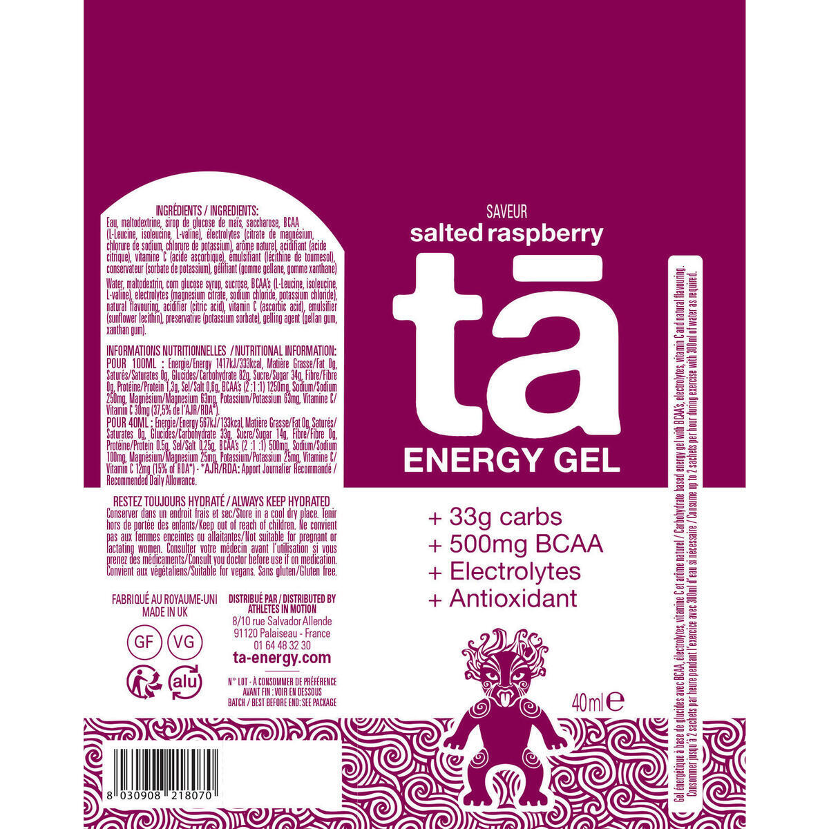 TA ENERGY - Gel Énergétique x12 - Energie, Sodium, 500mg BCAA - 133Kcal 6/7