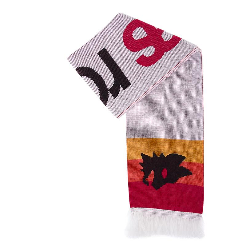 Szalik retro dla dorosłych - AS Roma - Biały