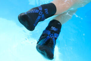 Chaussettes natation adulte piscine antidérapantes antibactérien noire bleu 4/6