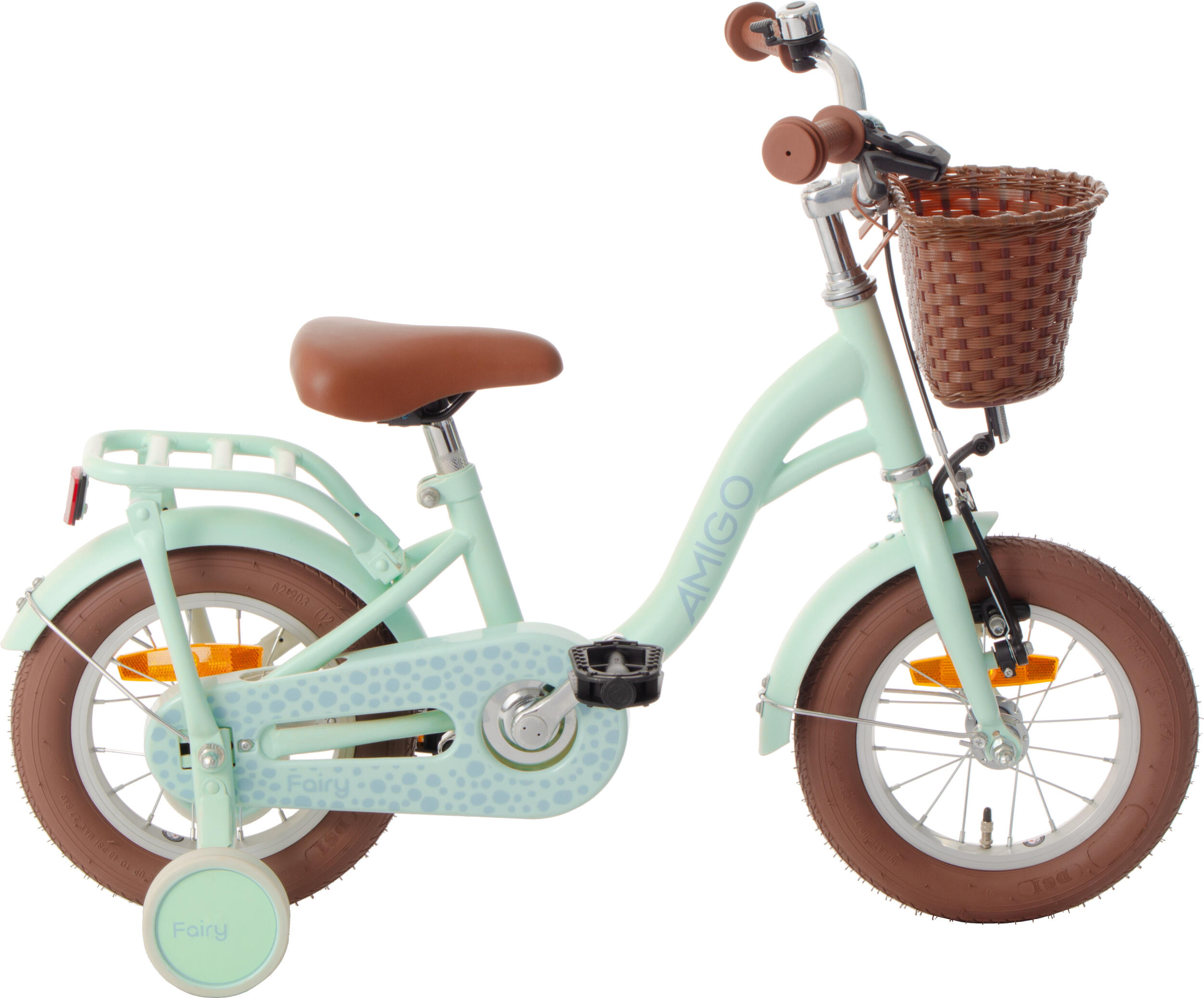 AMIGO AMIGO Meisjesfiets Fairy 12 Inch 20,5 cm Meisjes Terugtraprem Mintgroen
