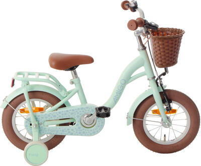AMIGO Kinderfahrräder Mädchen Fairy 12 Zoll Mädchen Rücktrittbremse Mintgrün