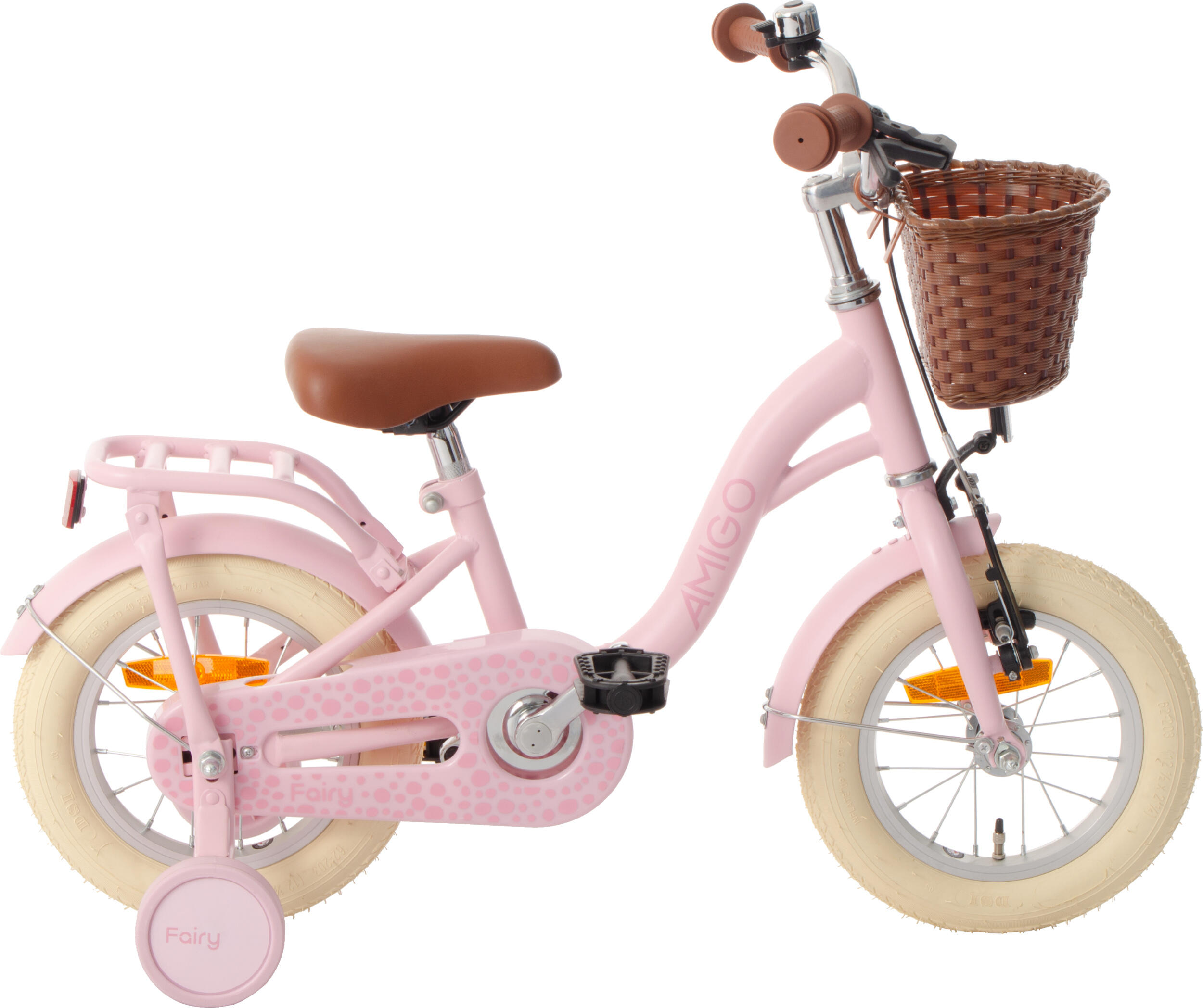 AMIGO AMIGO Meisjesfiets Fairy 12 Inch 20,5 cm Meisjes Terugtraprem Roze