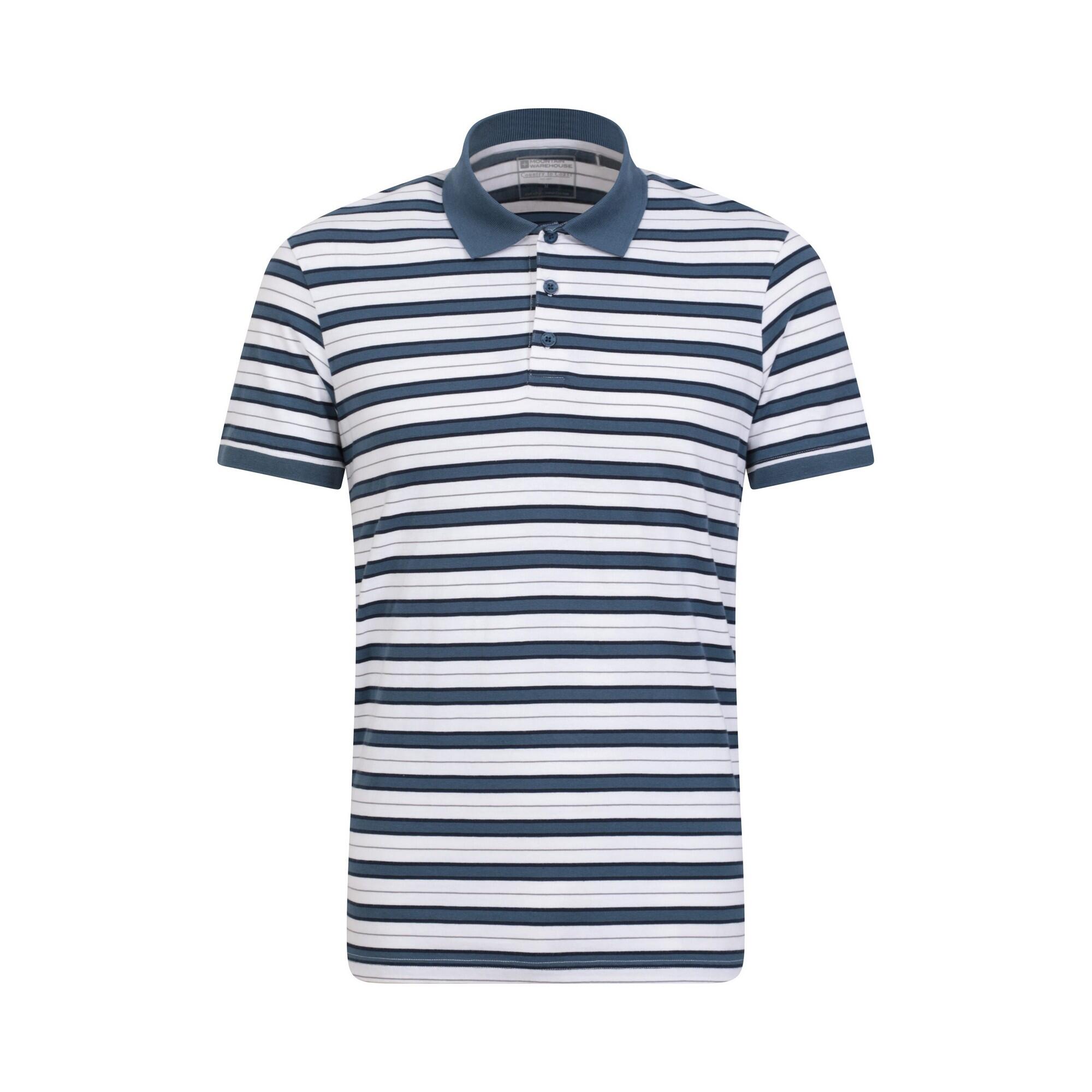 Mountain Warehouse Mens Wren Stripe Cotton Polo Shirt