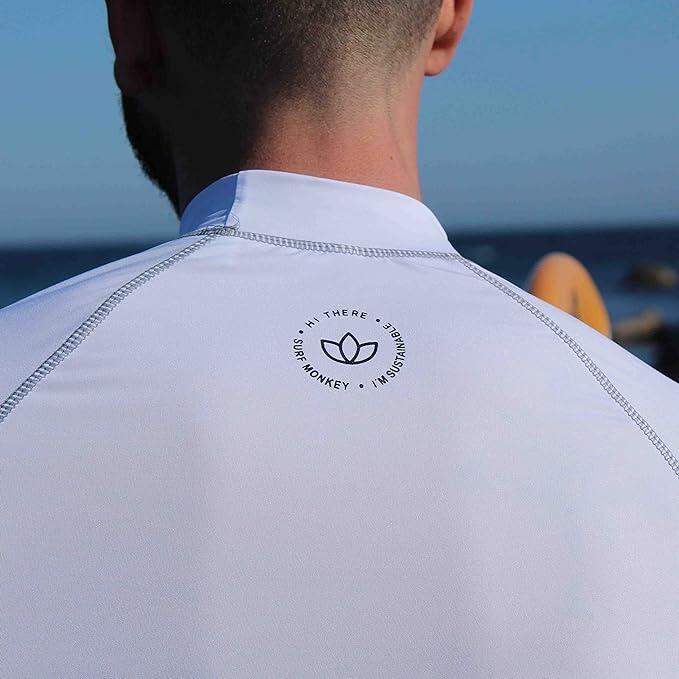Camiseta protección solar Hombre manga larga - UPF50 - Reciclada (Blanco, M) 3/7