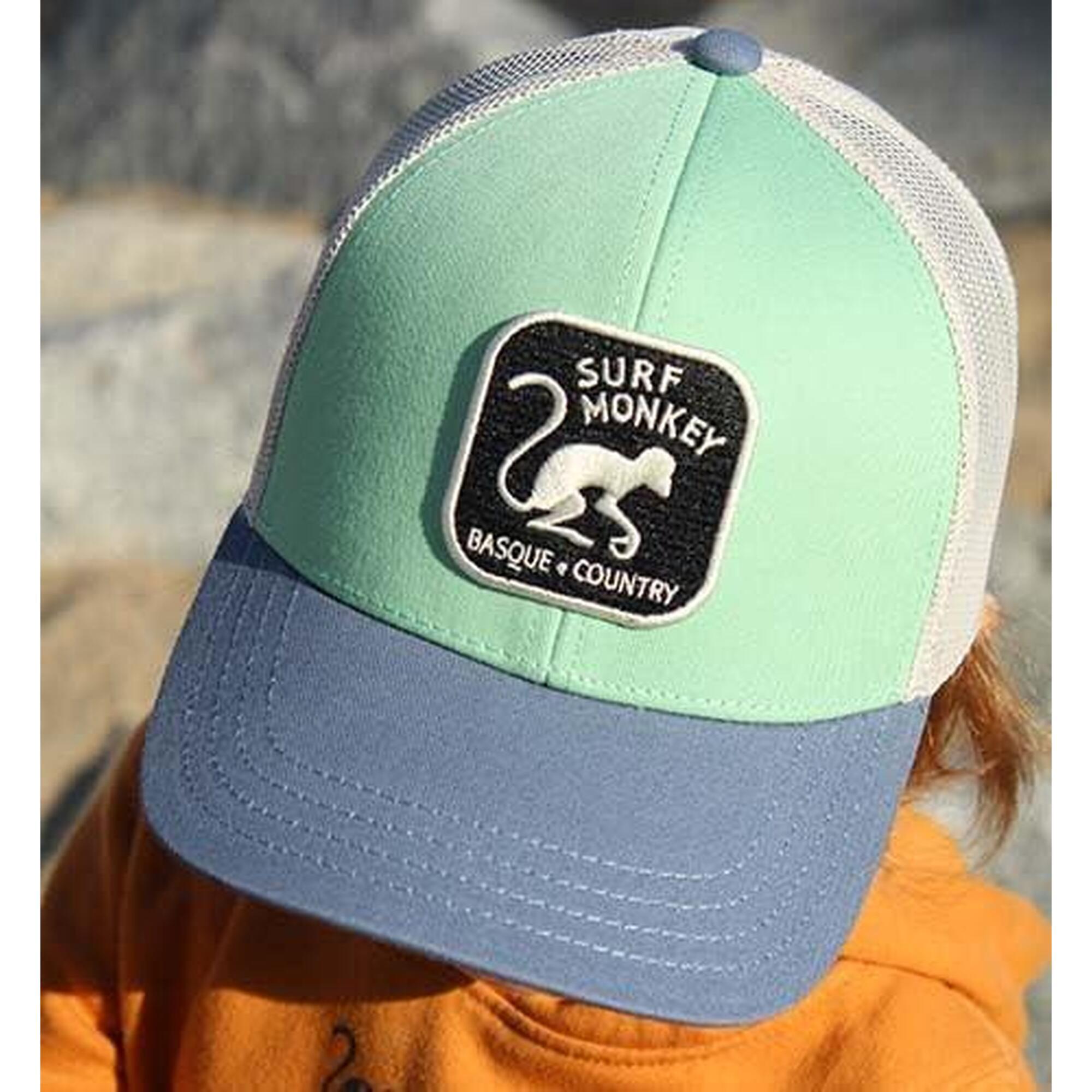 Gorra 5 paneles Trucker para niño/niña - (Verde / Azul)