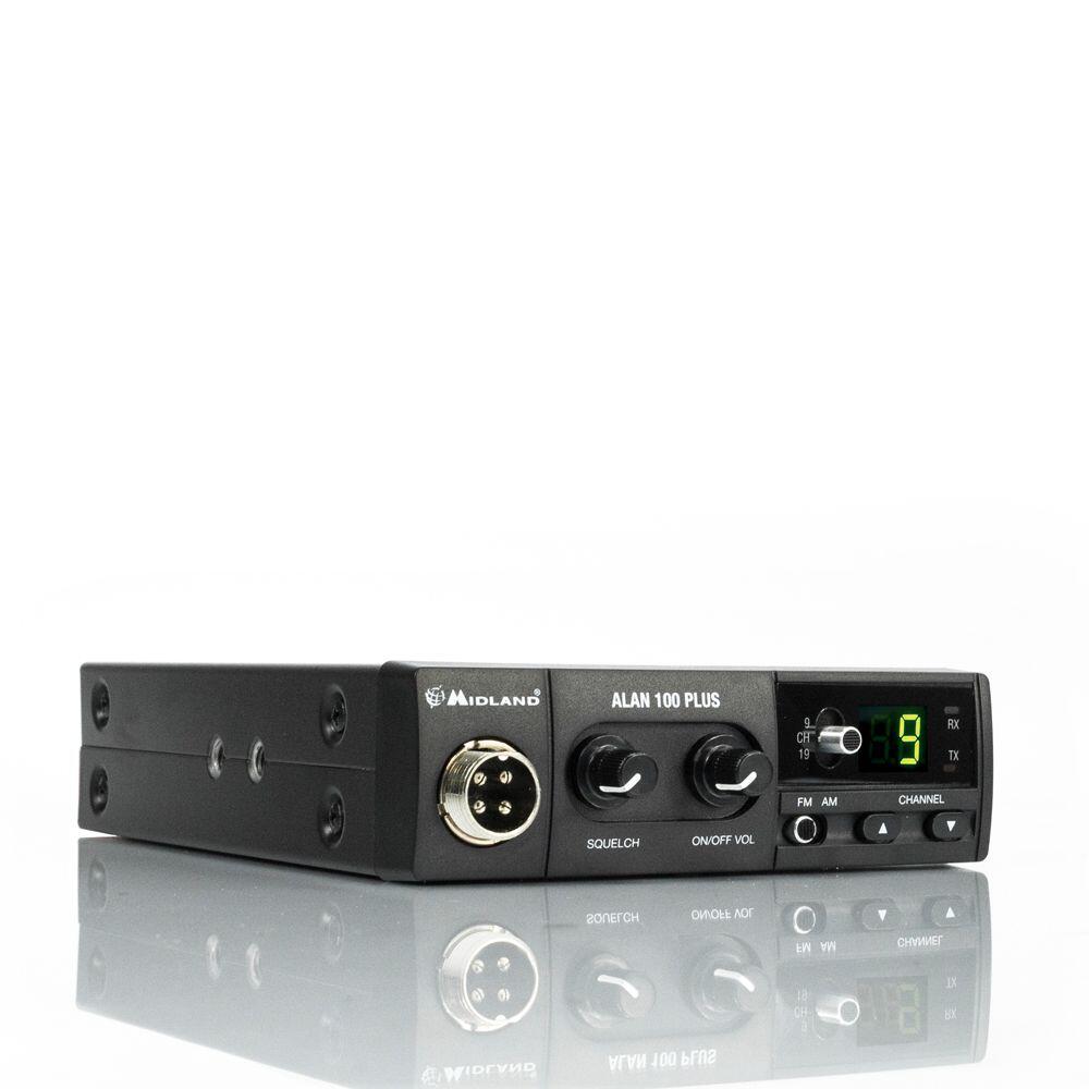Emisora CB, Midland Alan 100 Plus B; color negro, 4 PIN 3/7