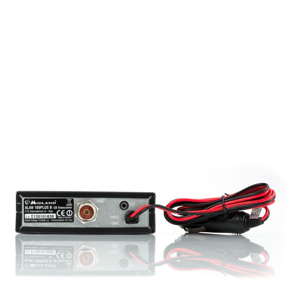 Emisora CB, Midland Alan 100 Plus B; color negro, 4 PIN 4/7
