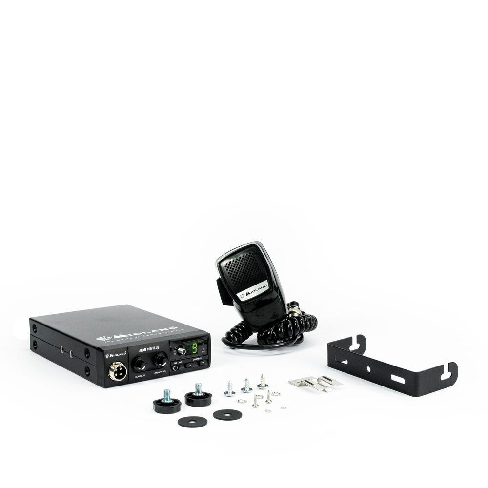 Emisora CB, Midland Alan 100 Plus B; color negro, 4 PIN 6/7