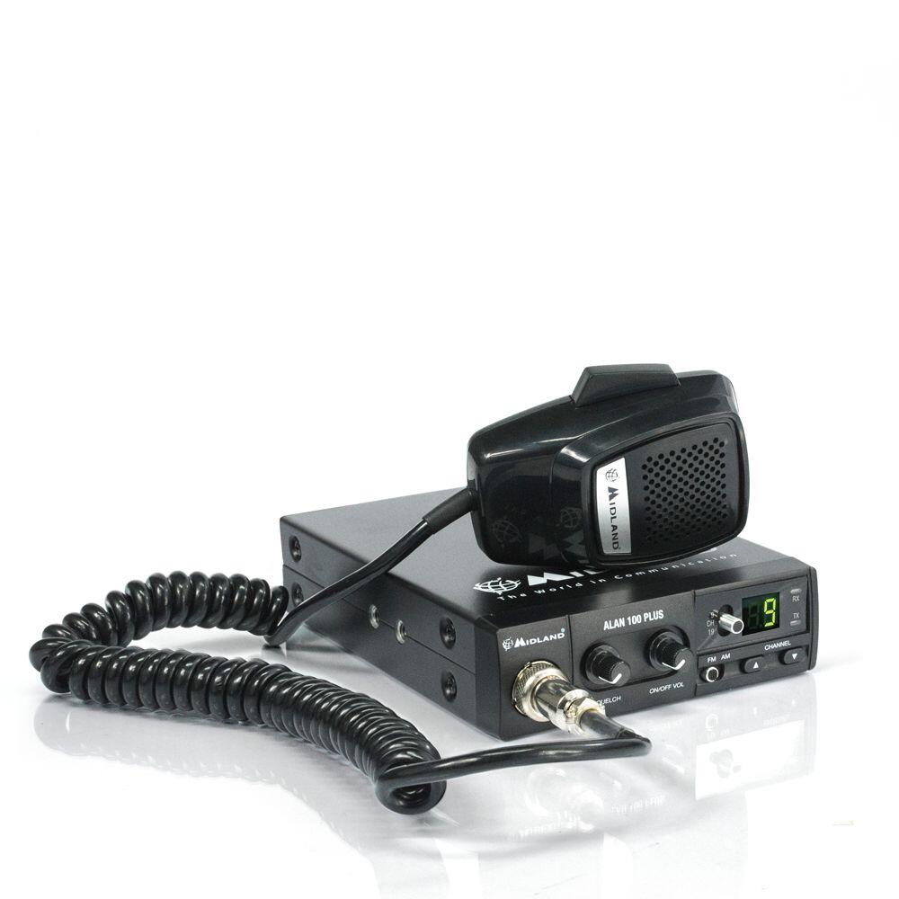 Emisora CB, Midland Alan 100 Plus B; color negro, 4 PIN 5/7