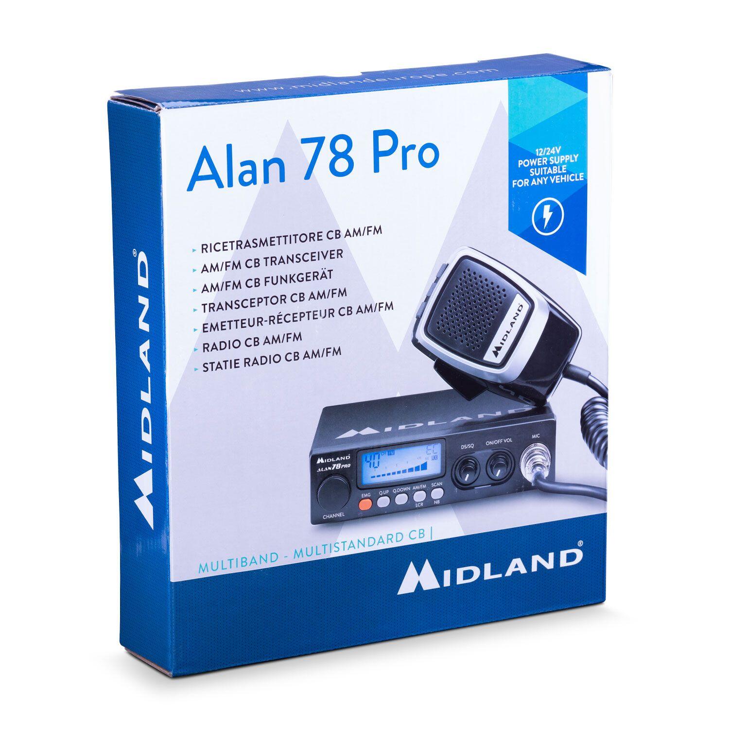 MIDLAND ALAN 78 PRO — CB Multibanda Veicolare (1W/4W) Microfono 6 pin 3/7