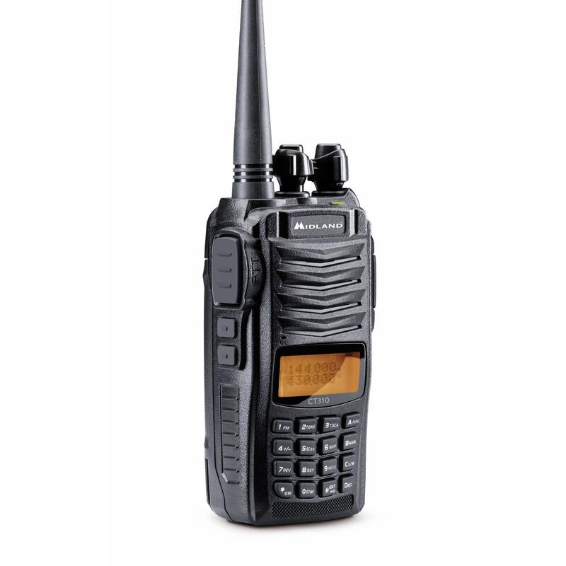 Walkie talkie Dual Band, Midland CT310, VHF/UHF, color negro